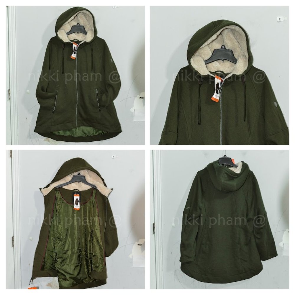 1 Madison Expedition Women's Knit Full Zip Hood Jacket in green - Picture 1 of 7